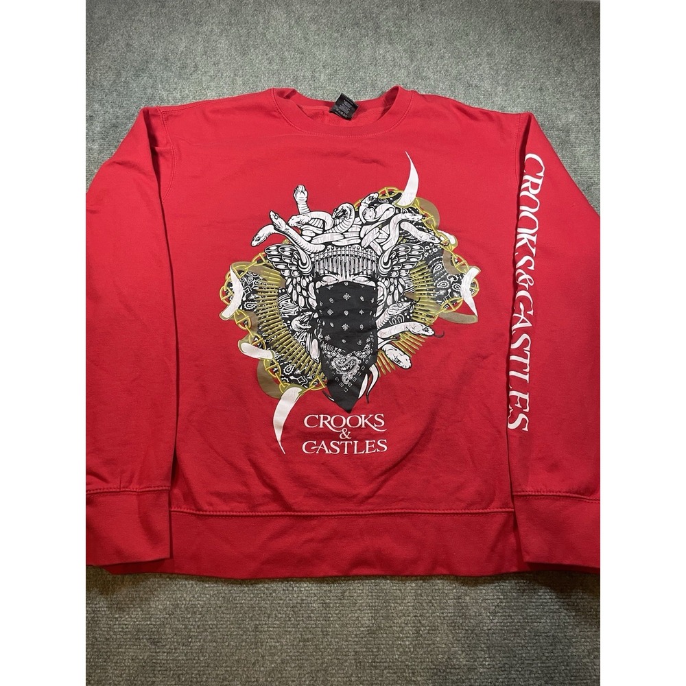 Crooks & Castles Medusa Head Graphic Crewneck Sweater Men's 3XL Sweatshirt